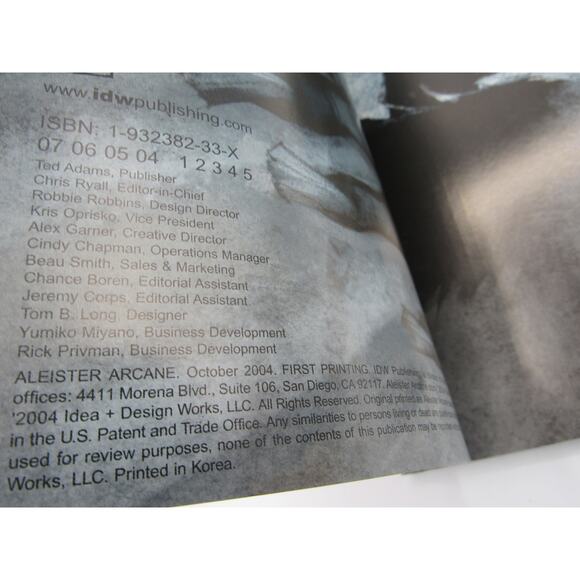 New Aleister Arcane Graphic Novel IDW 2004 First Printing Paperback Niles Burns - Picture 12 of 12